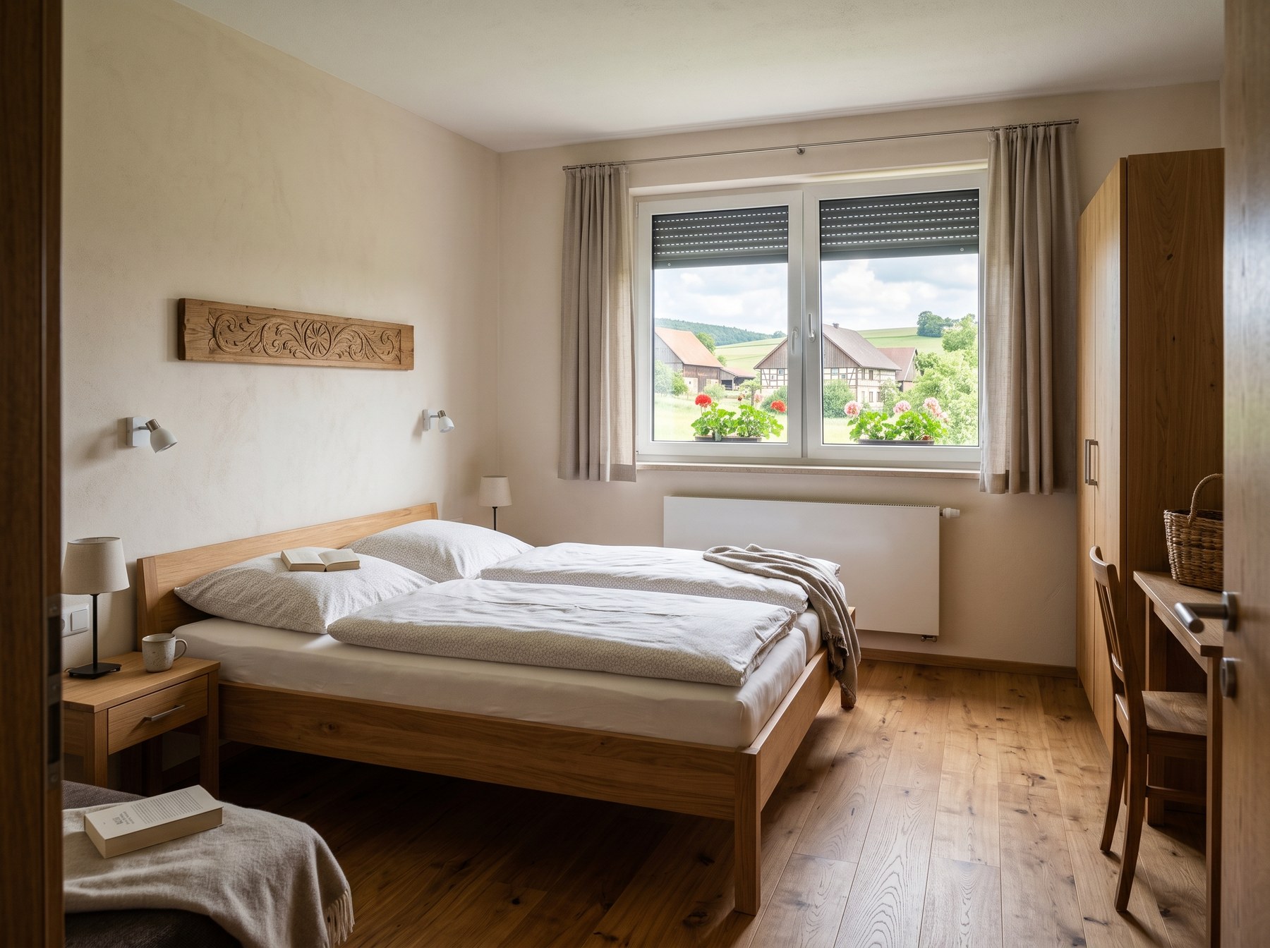Fertig saniertes Zimmer mit Rhön-Blick